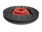 Preview: Treibteller für Pads bis 305 mm mit Wasserverteilring Vollhaftbelag schwarz mit Moosgummi - Titan 182 BF 100 - roter Flansch (290202)