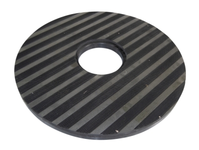 Preview: Treibteller für Pads bis 530 mm Streifenhaftbelag schwarz mit Moosgummi