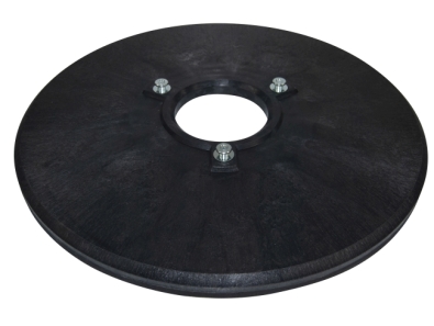 Treibteller für Pads bis 610 mm Streifenhaftbelag schwarz mit Moosgummi