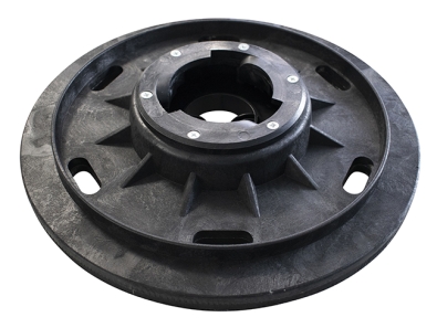 Treibteller mit DOM für Pads bis 430 mm Vollhaftbelag schwarz mit Moosgummi - Deluxe 43