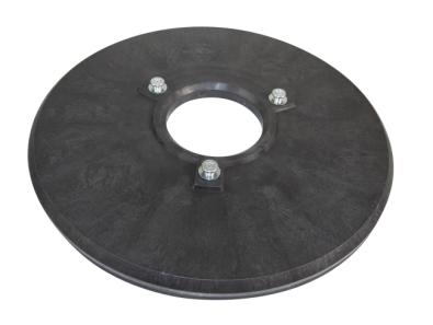 Treibteller für Pads bis 530 mm Streifenhaftbelag schwarz mit Moosgummi