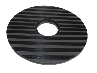 Preview: Treibteller für Pads bis 530 mm Streifenhaftbelag schwarz mit Moosgummi