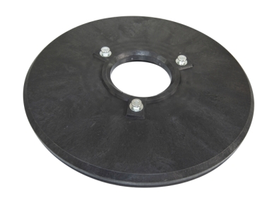 Treibteller für Pads bis 530 mm mit Snapper Vollhaftbelag schwarz mit Moosgummi