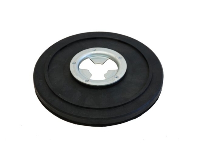 Treibteller für Pads bis 410 mm Streifenhaftbelag schwarz mit Moosgummi - E 43