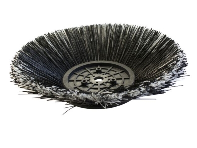 Preview: Seitenbesen Poly 1,3x1,8 gewellt schwarz / Poly 1,0 mm weiß