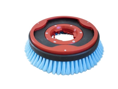 Shampoonierbürste mit Wasserverteilring Poly 0,3 - Titan 182 BF 100 - roter Flansch (290202) (3 Stück)