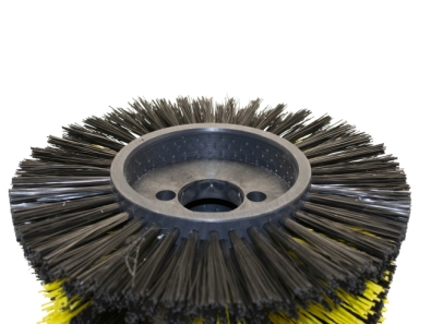 Preview: Kehrwalze Poly 1,0 glatt schwarz/1,6x2,4 gewellt gelb