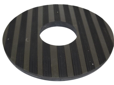 Preview: Treibteller für Pads bis 410 mm Streifenhaftbelag schwarz mit Moosgummi
