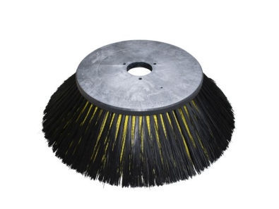 Seitenbesen Poly 1,0 glatt schwarz/Poly 1,6x2,4 gewellt gelb