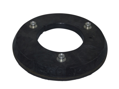 Treibteller für Pads bis 305 mm Streifenhaftbelag schwarz mit Moosgummi