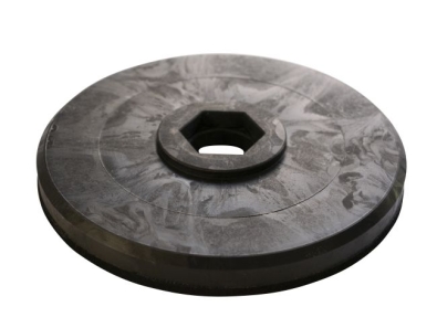 Treibteller für Pads bis 210 mm Streifenhaftbelag schwarz mit Moosgummi (2 Stück)