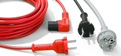 Netzkabel - Schuko Stecker / Kaltgerätestecker - Farbe rot