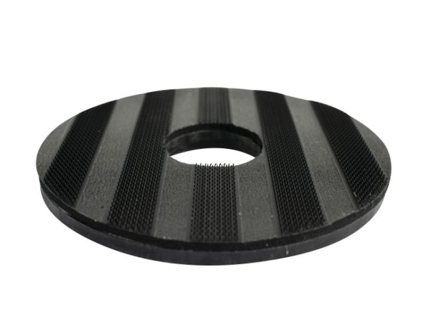Treibteller für Pads bis 225 mm Streifenhaftbelag schwarz mit Moosgummi