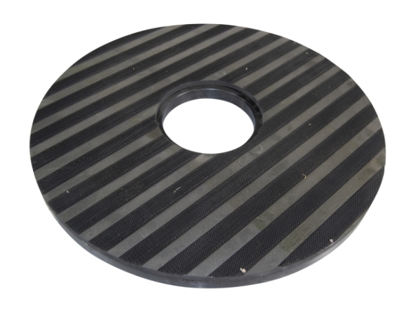 Treibteller für Pads bis 530 mm Streifenhaftbelag schwarz mit Moosgummi