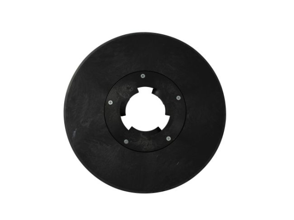 Treibteller für Pads bis 430 mm Streifenhaftbelag schwarz mit Moosgummi - Vispa XL