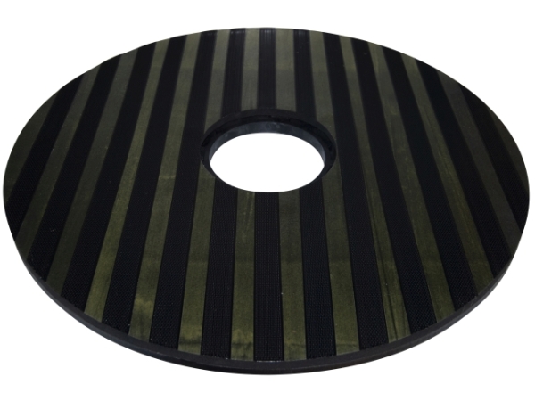Treibteller für Pads bis 610 mm Streifenhaftbelag schwarz mit Moosgummi - Garant 560