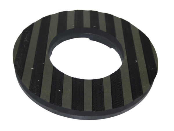 Treibteller für Pads bis 355 mm Streifenhaftbelag schwarz mit Moosgummi