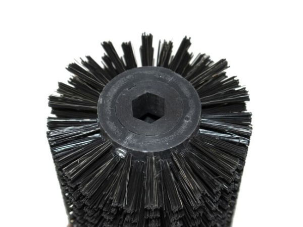 Walzenbürste Poly 0,75 glatt schwarz/Welldraht 0,4 vz - EC51