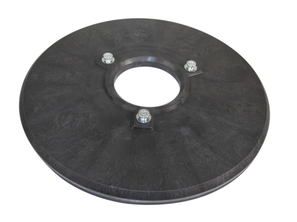Treibteller für Pads bis 530 mm Streifenhaftbelag schwarz mit Moosgummi