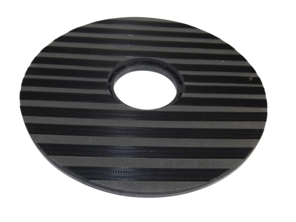 Treibteller für Pads bis 530 mm Streifenhaftbelag schwarz mit Moosgummi