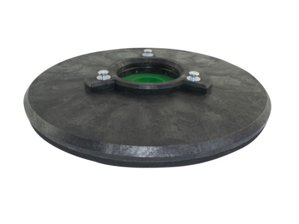 Treibteller für Pads bis 530 mm Streifenhaftbelag schwarz mit Moosgummi