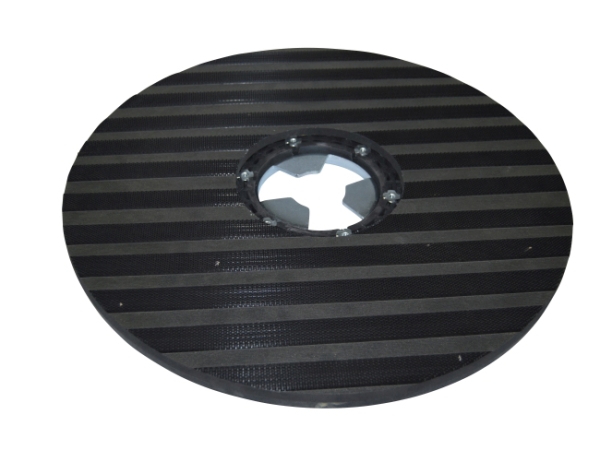Treibteller für Pads bis 510 mm Streifenhaftbelag schwarz mit Moosgummi - E 53