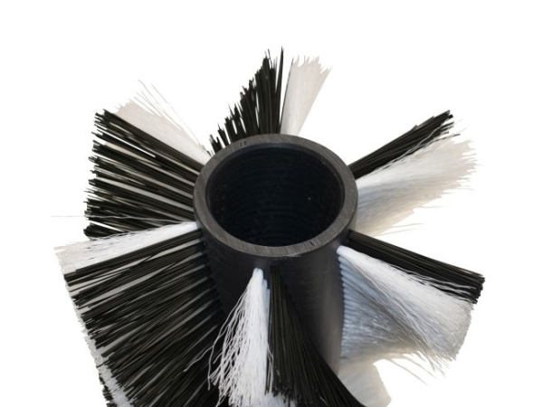 Kehrwalze Poly 1,2 gewellt schwarz/0,45 glatt weiß