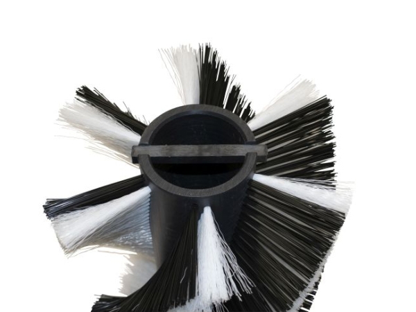 Kehrwalze Poly 1,2 gewellt schwarz/0,45 glatt weiß