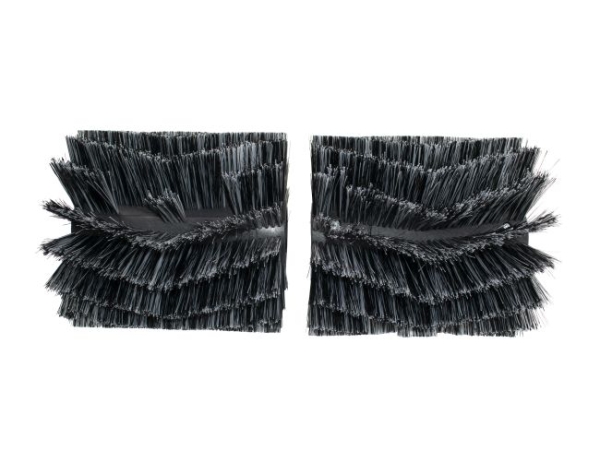 Kehrwalze/4 Halbschalen Poly 0,6 glatt weiß/0,4 glatt schwarz - KSM 512 B / BT / P