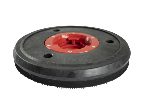 Treibteller für Pads bis 305 mm mit Wasserverteilring Vollhaftbelag schwarz mit Moosgummi - Titan 182 BF 100 - roter Flansch (290202)