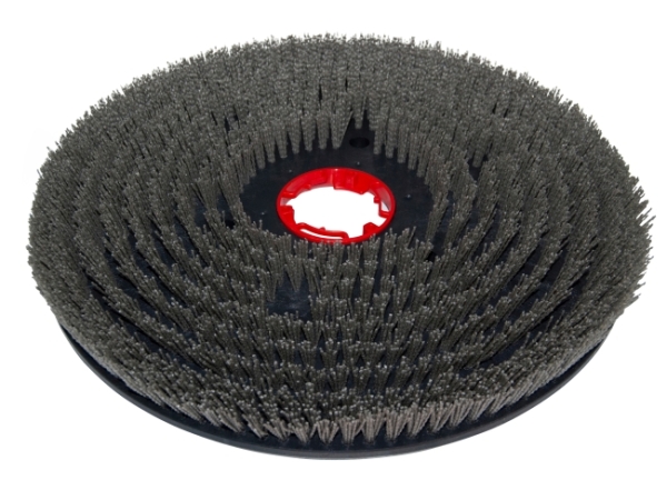 Schleifkornbürste - hart Tynex / Nylon-Grit 1,6 grau K46 - Titan 252 BF100 - roter Flansch (290202)