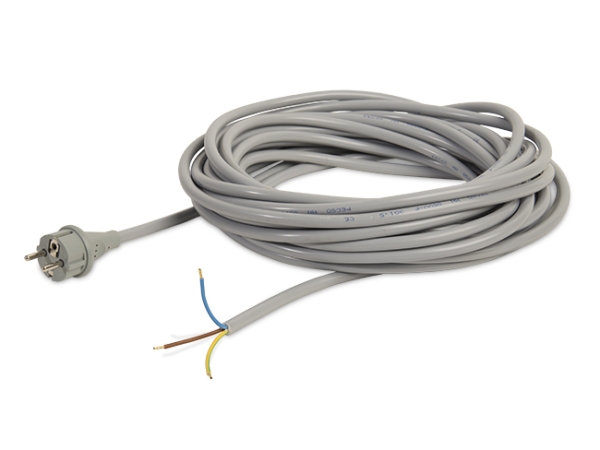 Netzkabel - Schuko Stecker / offenes Ende grau