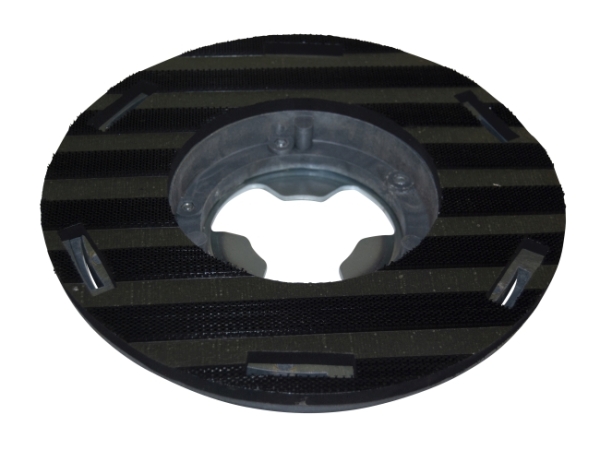Treibteller für Pads bis 325 mm Streifenhaftbelag schwarz mit Moosgummi