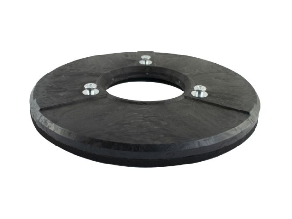 Treibteller für Pads bis 410 mm Vollhaftbelag schwarz mit Moosgummi