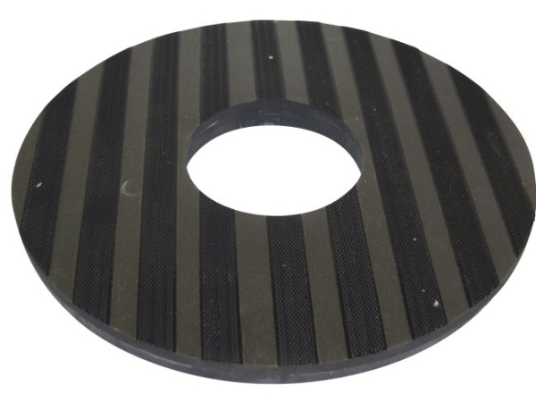 Treibteller für Pads bis 410 mm Streifenhaftbelag schwarz mit Moosgummi