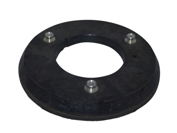 Treibteller für Pads bis 305 mm Streifenhaftbelag schwarz mit Moosgummi