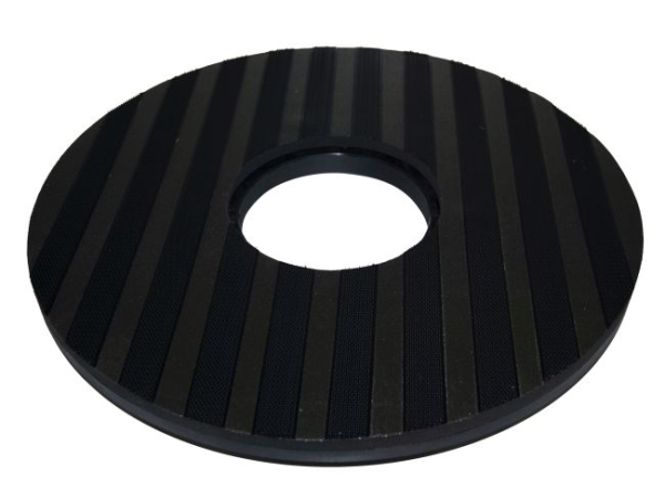 Treibteller für Pads bis 460 mm Streifenhaftbelag schwarz mit Moosgummi