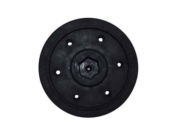 Treibteller für Pads bis 200 mm Vollhaftbelag schwarz mit Moosgummi