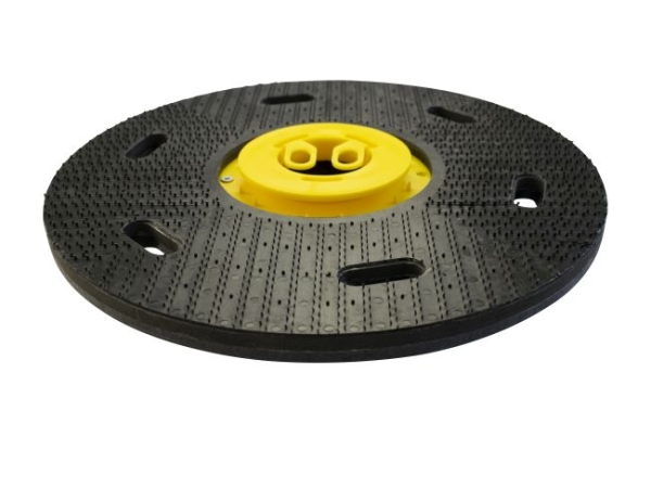 Treibteller mit DOM für Pads bis 430 mm Vollhaftbelag schwarz mit Moosgummi - 43 (Flansch mit 3 Klauen)